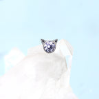 Mini CZ Cat Internally Threaded Titanium Studs - Mini CZ Cat Internally Threaded Titanium Studs - White / 5mm by CRUXJEWELRY