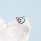 Mini CZ Cat Internally Threaded Titanium Studs - Mini CZ Cat Internally Threaded Titanium Studs - White / 5mm by CRUXJEWELRY