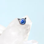 Mini CZ Cat Internally Threaded Titanium Studs - Mini CZ Cat Internally Threaded Titanium Studs - White / 5mm by CRUXJEWELRY