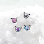Mini CZ Cat Internally Threaded Titanium Studs - Mini CZ Cat Internally Threaded Titanium Studs - White / 5mm by CRUXJEWELRY