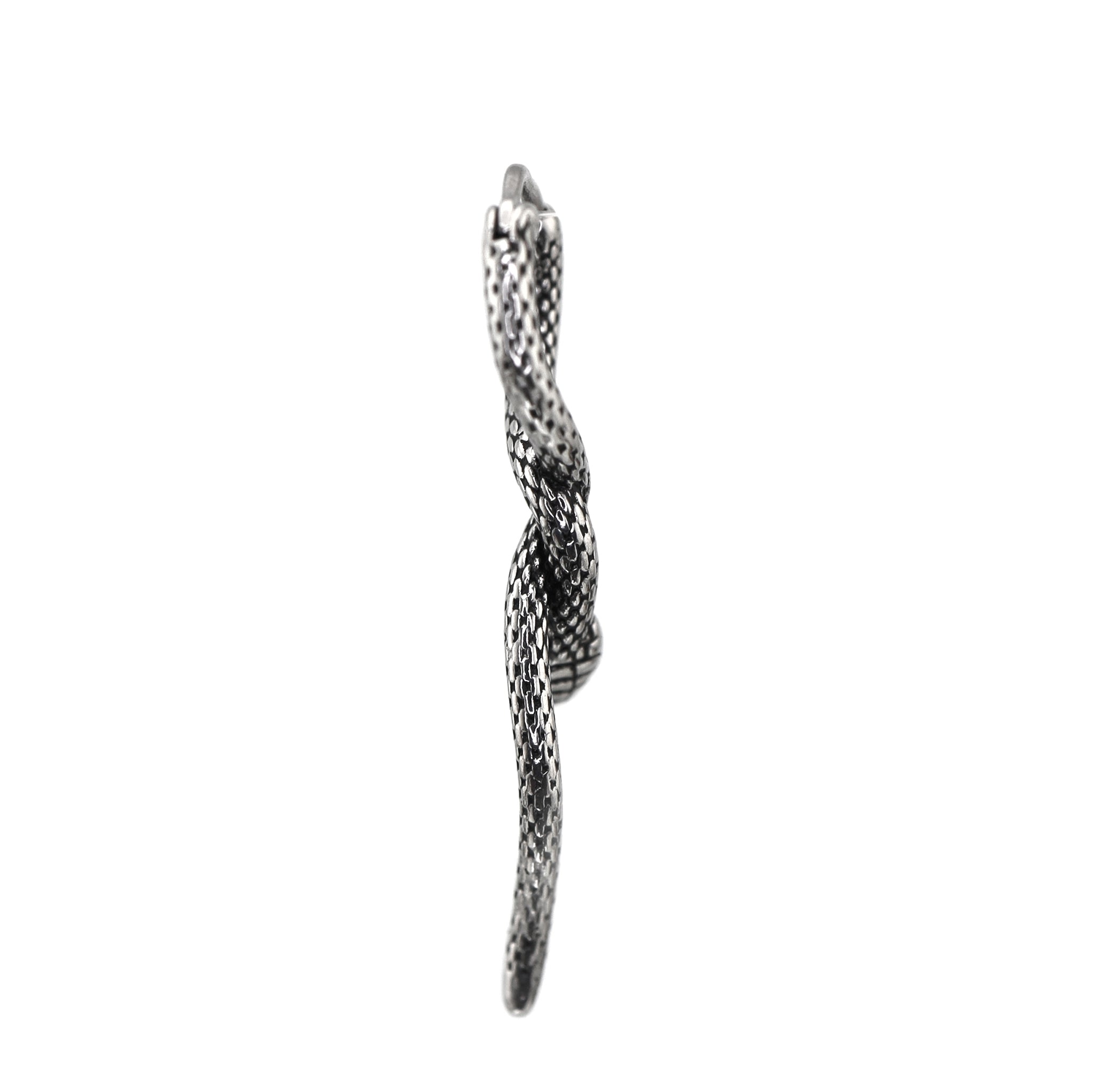 3D Coiled Snake Stainless Steel Earrings - 3D Coiled Snake Stainless Steel Earrings - Single by CRUXJEWELRY