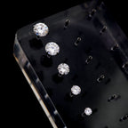 High-Shine Moissanite Internally Threaded Titanium Studs - High-Shine Moissanite Internally Threaded Titanium Studs - 3mm / 6mm by CRUXJEWELRY