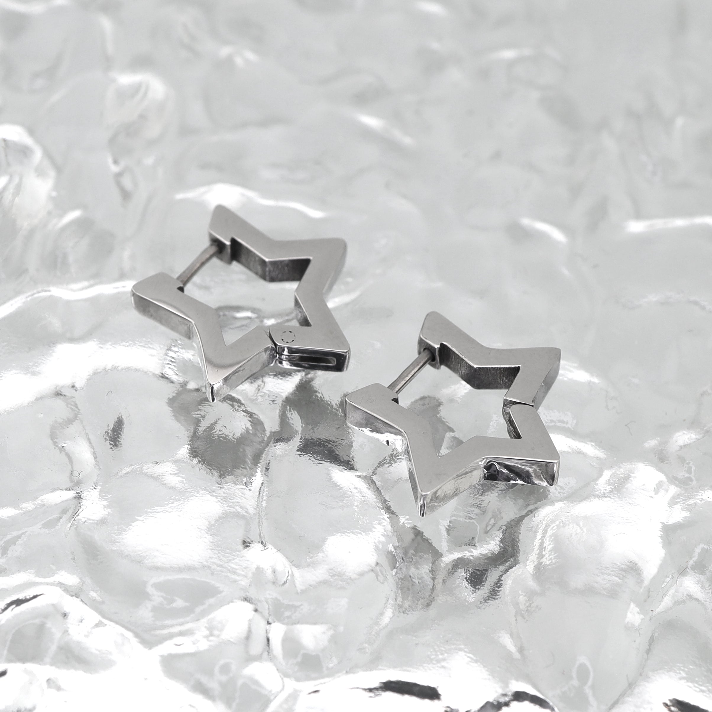 Minimalist Pentagram Straight Pin Stainless Steel Earrings - Minimalist Pentagram Straight Pin Stainless Steel Earrings - Single by CRUXJEWELRY