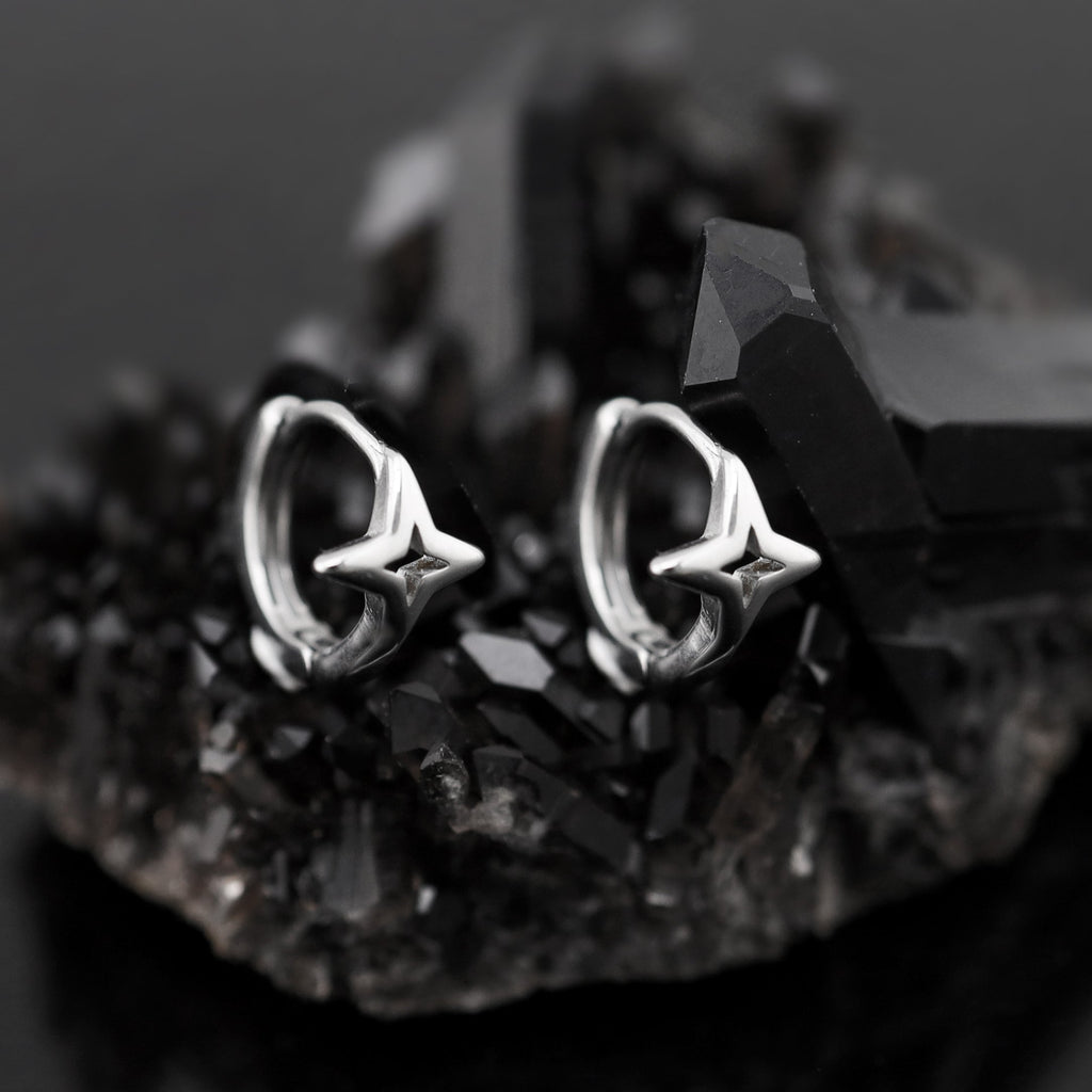 Openwork Four-Point Star Stainless steel Earrings - Openwork Four-Point Star Stainless steel Earrings - Set by CRUXJEWELRY