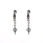 PAIR OF Thin Gauge Cross CZ Drop Chain Stainless steel Ear Studs - PAIR OF Thin Gauge Cross CZ Drop Chain Stainless steel Ear Studs - Default Title by CRUXJEWELRY