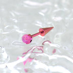 Spike Internally Threaded Titanium Cartilage Stud - Spike Internally Threaded Titanium Cartilage Stud - Green / 6mm by CRUXJEWELRY