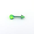 Spike Internally Threaded Titanium Cartilage Stud - Spike Internally Threaded Titanium Cartilage Stud - Green / 6mm by CRUXJEWELRY