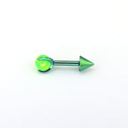 Spike Internally Threaded Titanium Cartilage Stud - Spike Internally Threaded Titanium Cartilage Stud - Green / 6mm by CRUXJEWELRY