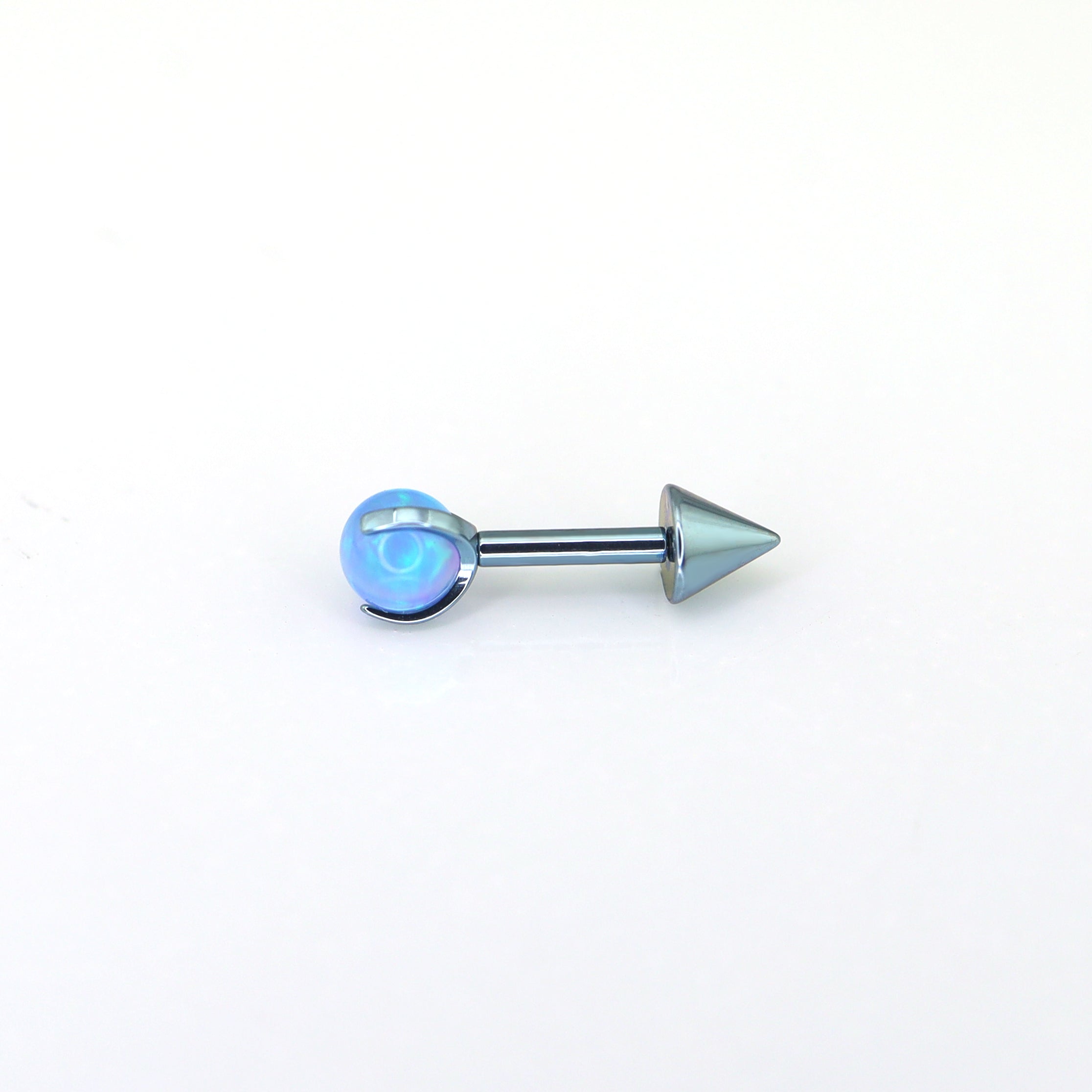 Spike Internally Threaded Titanium Cartilage Stud - Spike Internally Threaded Titanium Cartilage Stud - Blue / 6mm by CRUXJEWELRY