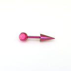 Spike Internally Threaded Titanium Cartilage Stud - Spike Internally Threaded Titanium Cartilage Stud - Pink / 6mm by CRUXJEWELRY