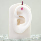 Spike Internally Threaded Titanium Cartilage Stud - Spike Internally Threaded Titanium Cartilage Stud - Green / 6mm by CRUXJEWELRY