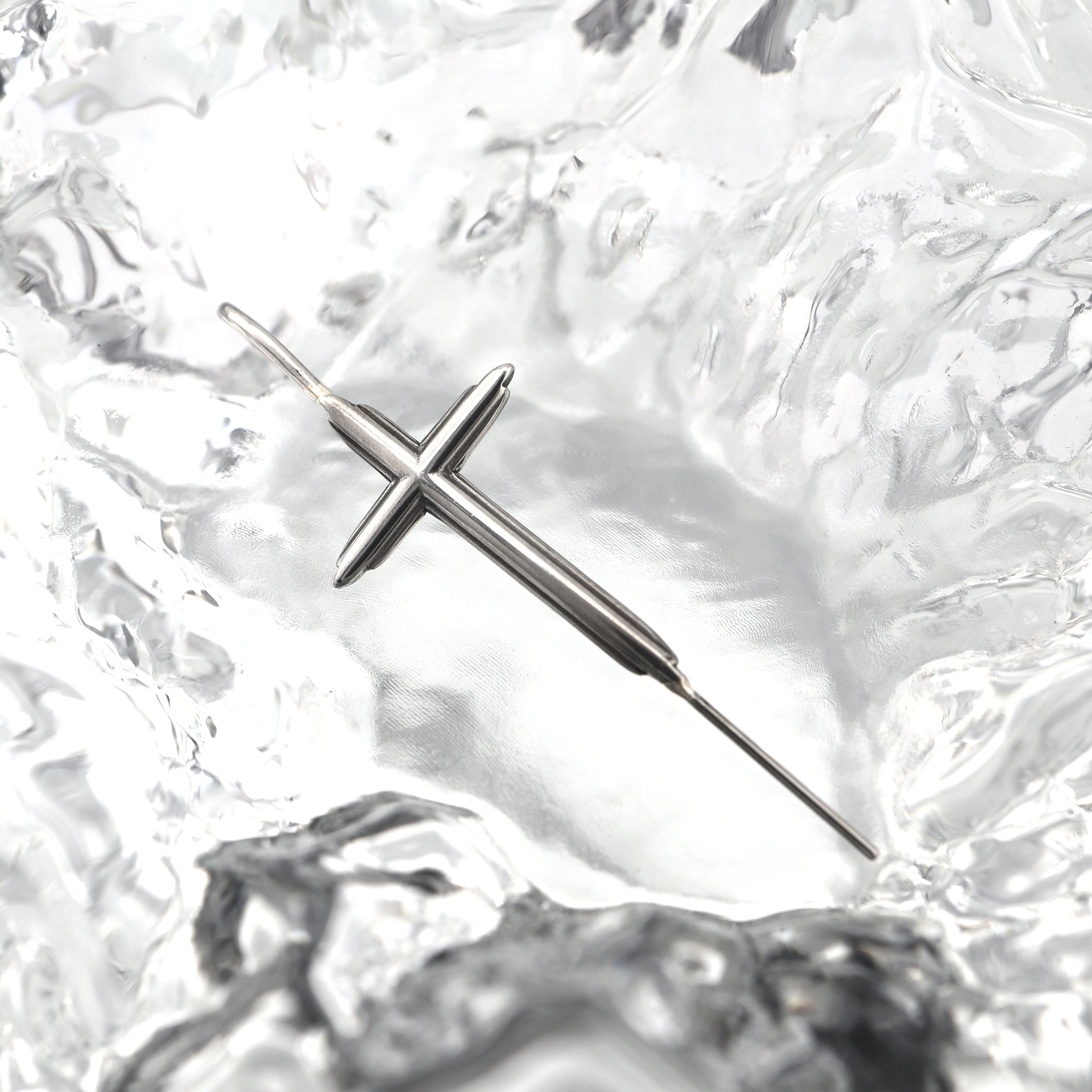 Punk Ear Cross Stainless steel Ear Climber - Punk Ear Cross Stainless steel Ear Climber - Default Title by CRUXJEWELRY