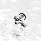 Vintage Twisted Cross Stainless steel Ear Studs - Vintage Twisted Cross Stainless steel Ear Studs - Single by CRUXJEWELRY