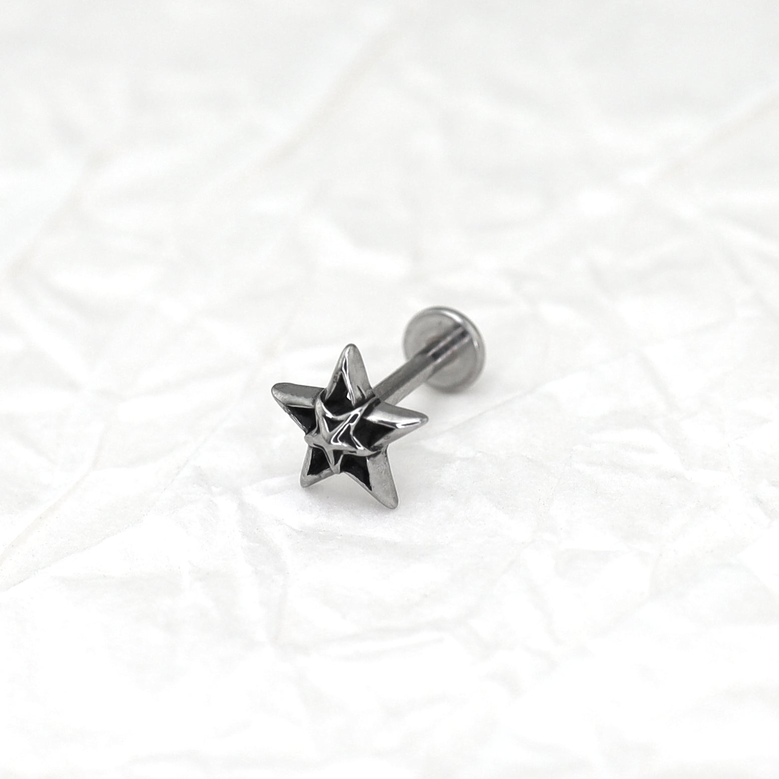 Oil Slick Pentagram Internally Threaded Stainless steel Studs - Oil Slick Pentagram Internally Threaded Stainless steel Studs - 6mm by CRUXJEWELRY
