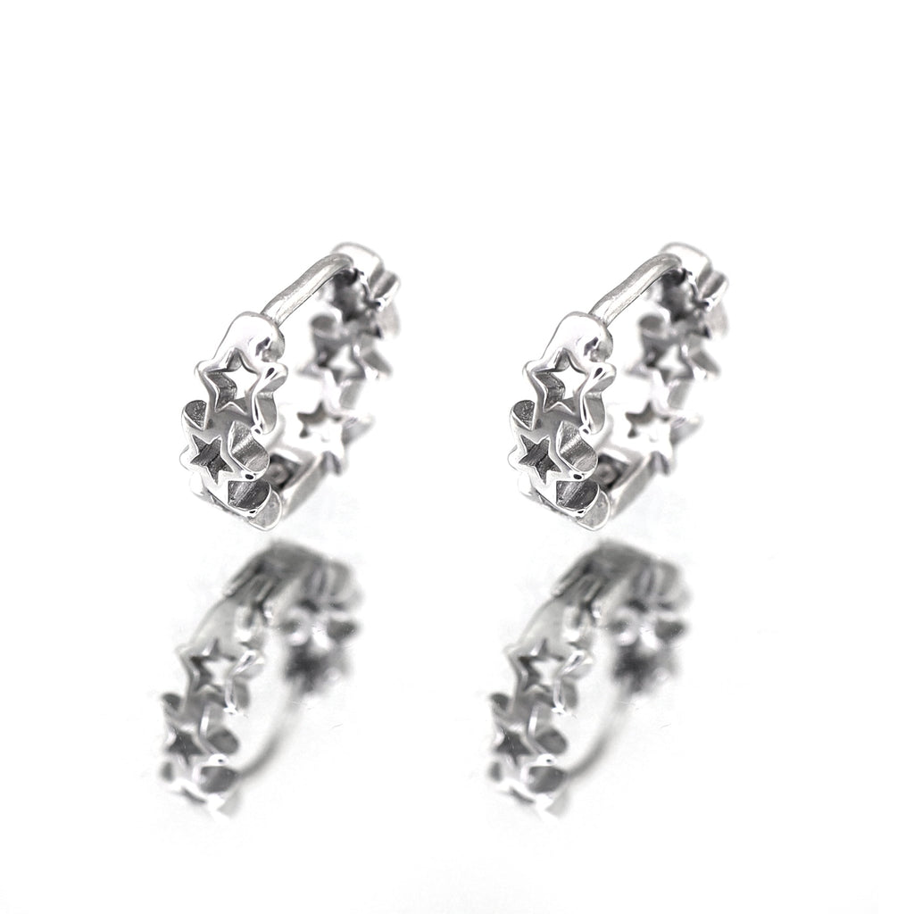 Vintage Openwork Pentagram Stainless Steel Earrings - product image 2