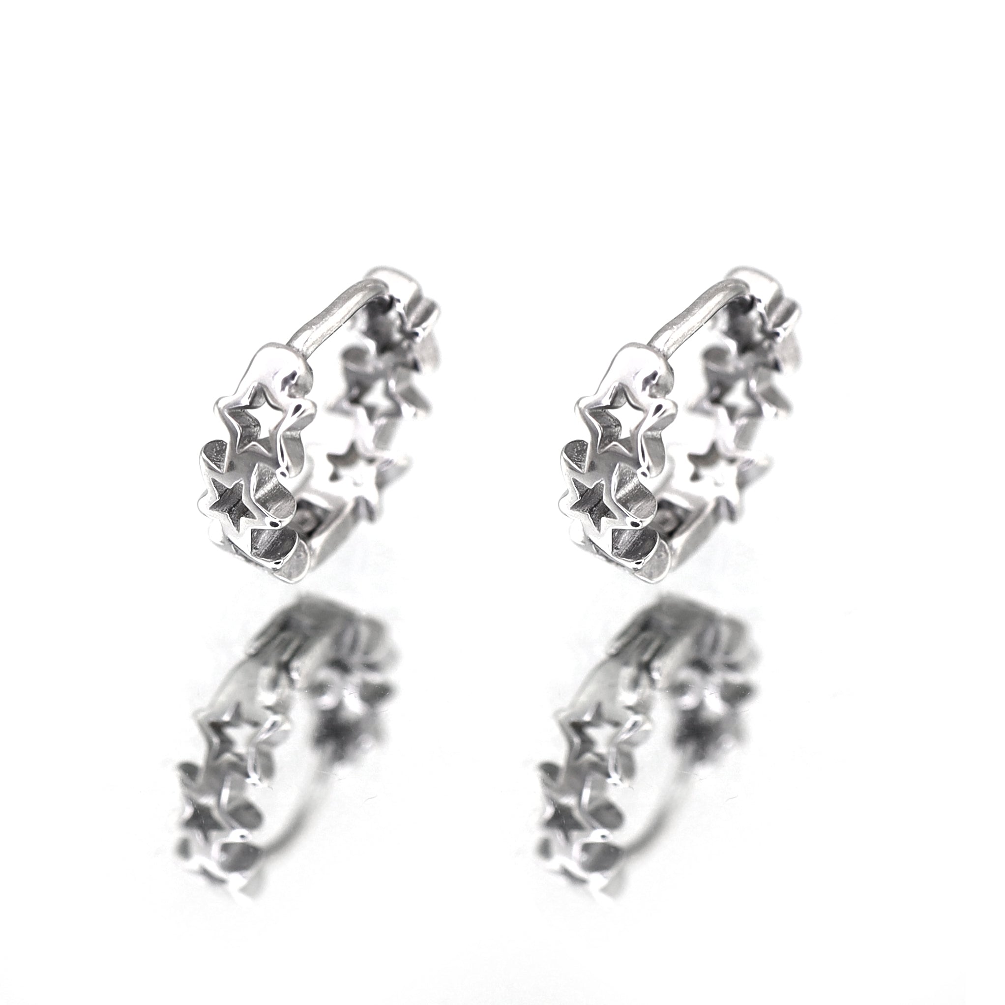 Vintage Openwork Pentagram Stainless steel Earrings - Vintage Openwork Pentagram Stainless steel Earrings - Set by CRUXJEWELRY