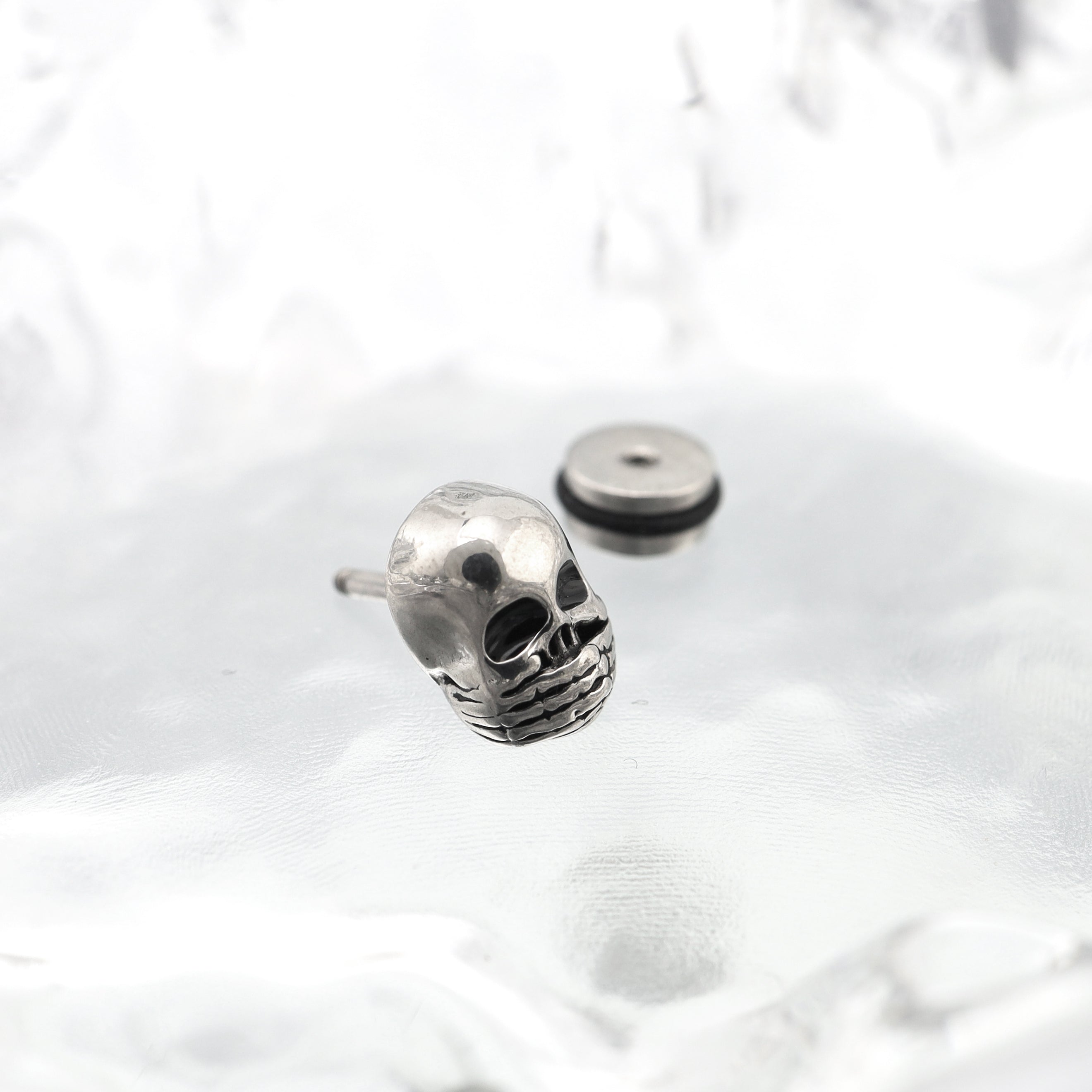 "Shut Up" Skull Stainless steel Ear Studs - "Shut Up" Skull Stainless steel Ear Studs - Default Title by CRUXJEWELRY