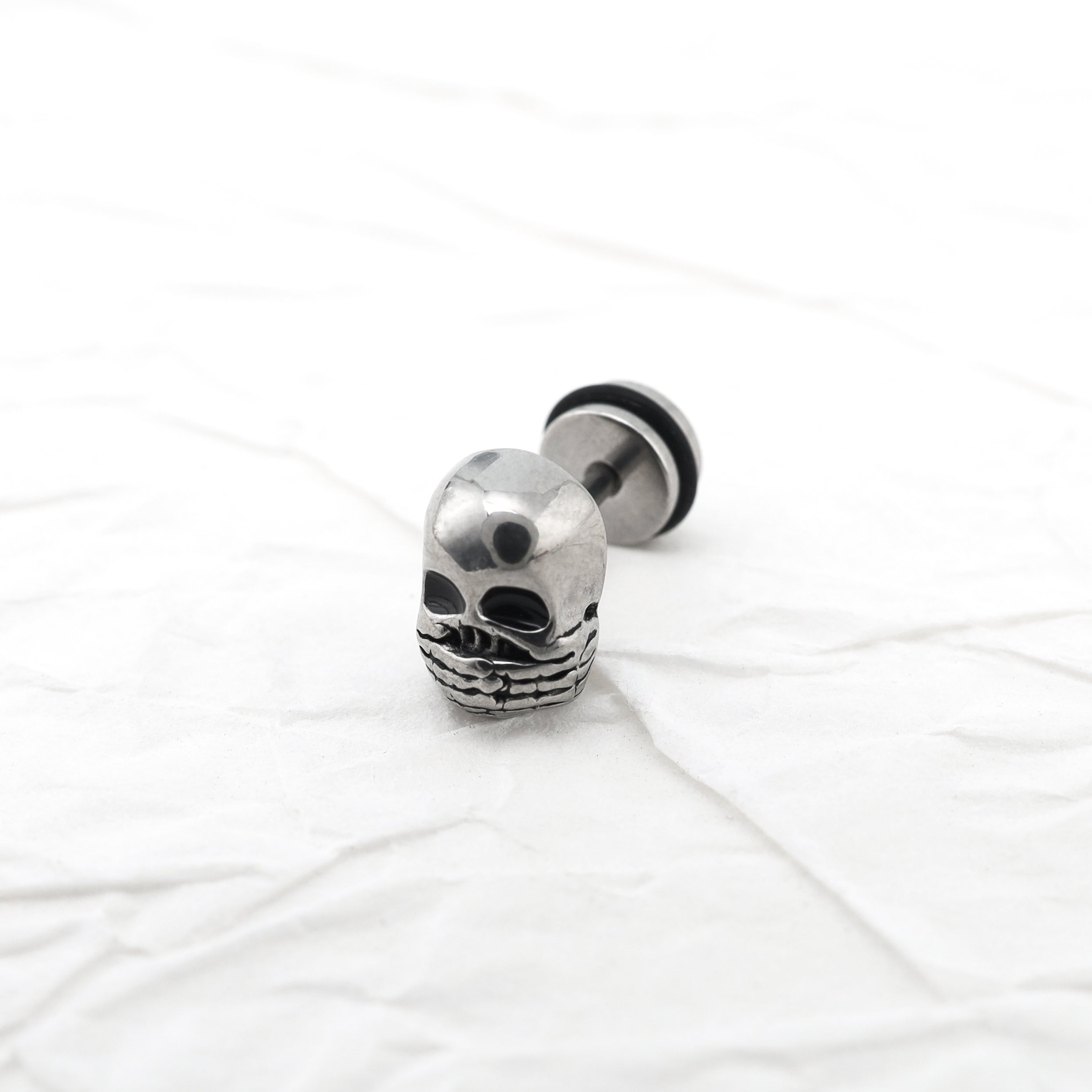 "Shut Up" Skull Stainless steel Ear Studs - "Shut Up" Skull Stainless steel Ear Studs - Default Title by CRUXJEWELRY