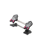 PAIR OF White Skeleton Hand stainless steel Nipple Rings - PAIR OF White Skeleton Hand stainless steel Nipple Rings - Default Title by CRUXJEWELRY