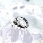 Vintage Engraved Dragon Stainless steel Earrings - Vintage Engraved Dragon Stainless steel Earrings - Single by CRUXJEWELRY