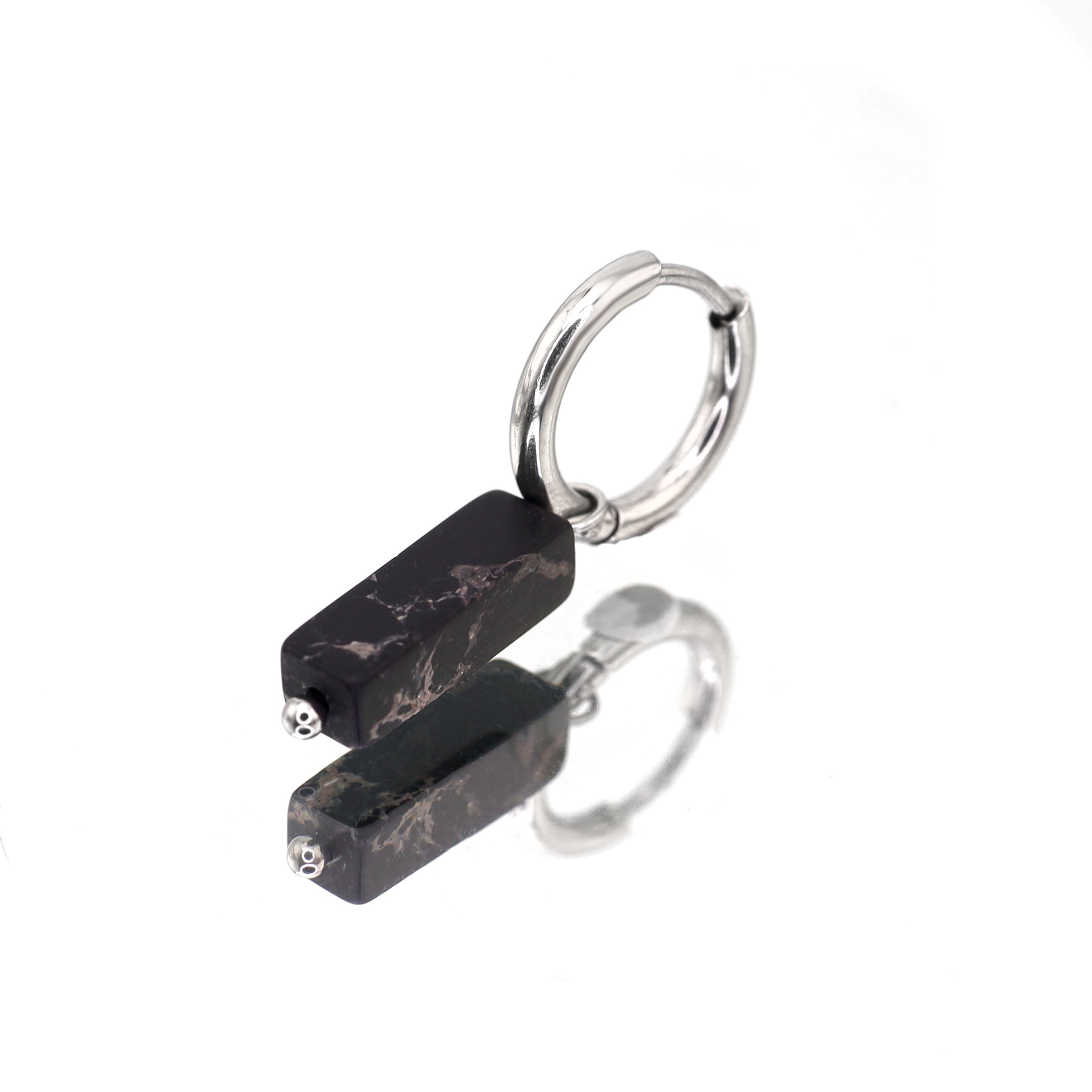 Eastern Aesthetics - Zen Geometric Square Jade Drop Earrings - Eastern Aesthetics - Zen Geometric Square Jade Drop Earrings - Black by CRUXJEWELRY