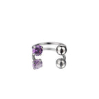 20G Thin Gauge CZ Horseshoe Ring - 20G Thin Gauge CZ Horseshoe Ring - Purple / 6mm by CRUXJEWELRY