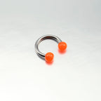 Acrylic Glow Ball Septum Ring - Acrylic Glow Ball Septum Ring - Orange / 8mm by CRUXJEWELRY