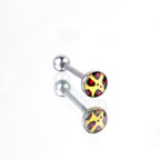 Leopard Print Oil Slick Tongue Stud - Leopard Print Oil Slick Tongue Stud - Lemon Yellow / 10mm by CRUXJEWELRY