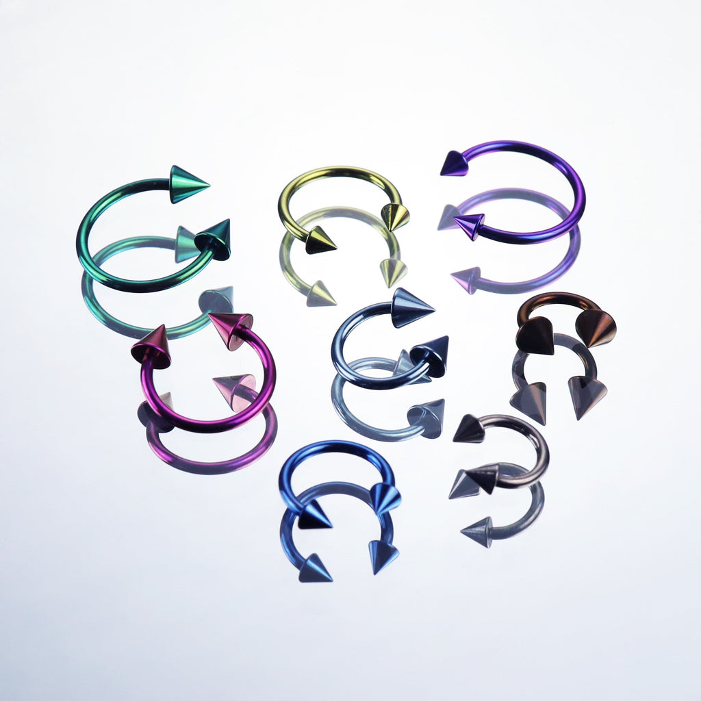 16G Internally Threaded Titanium Horseshoe ring - 16G Internally Threaded Titanium Horseshoe ring - Purple-Pink Gradient / 3 mm by CRUXJEWELRY