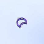 16G Moon CZ Titanium Segment Hoop - 16G Moon CZ Titanium Segment Hoop - Purple / 8mm by CRUXJEWELRY