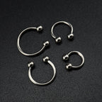 Classic Externally Threaded Titanium Horseshoe ring - Classic Externally Threaded Titanium Horseshoe ring - Deep Blue / 3 mm by CRUXJEWELRY