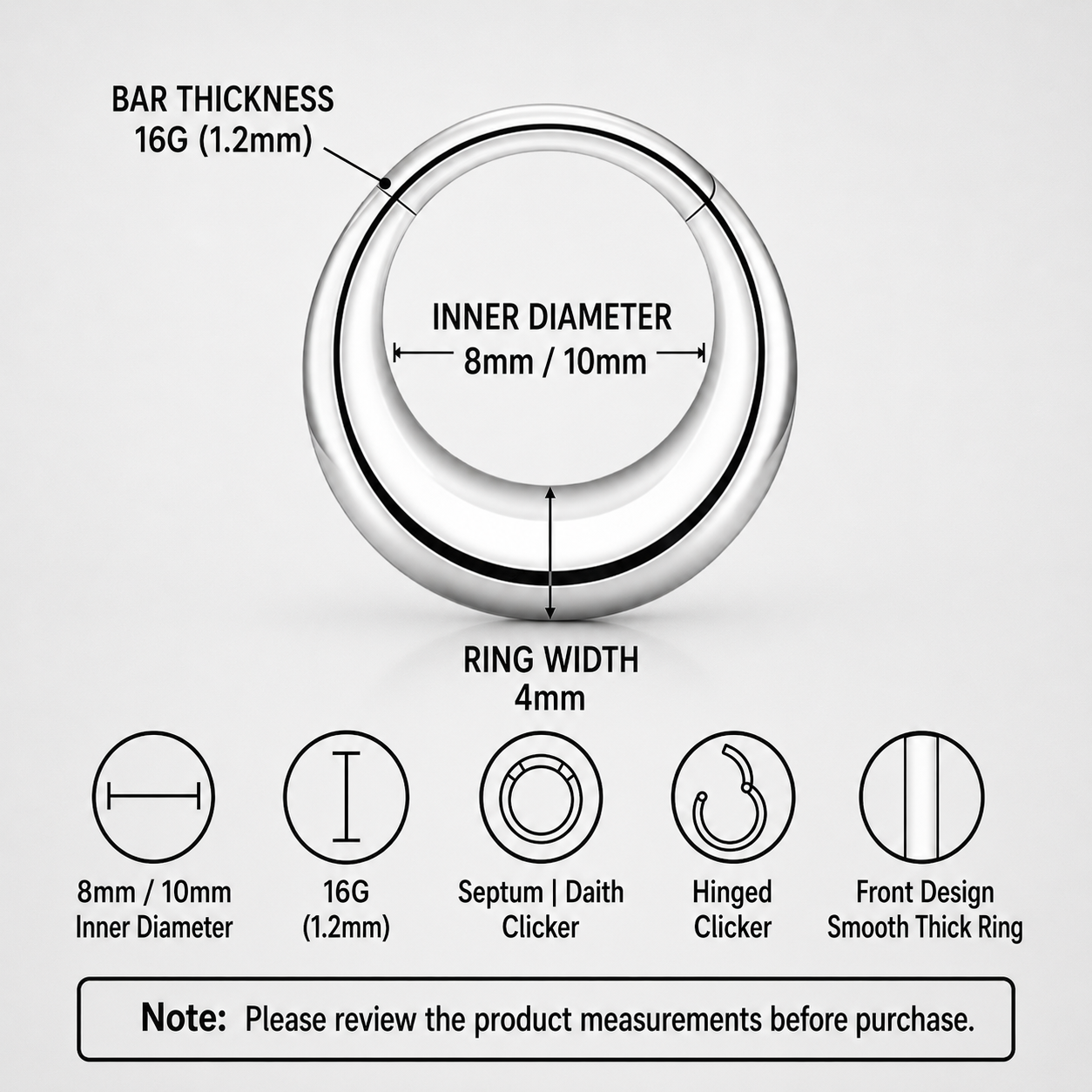 Titanium Crescent Septum Clicker