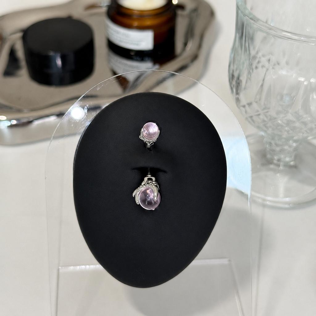 Crystal Orb Titanium Belly Ring
