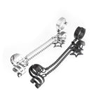 Black & White Chain Pentagram Stainless Steel Ear Clips - Black & White Chain Pentagram Stainless Steel Ear Clips - Black / Single by CRUXJEWELRY