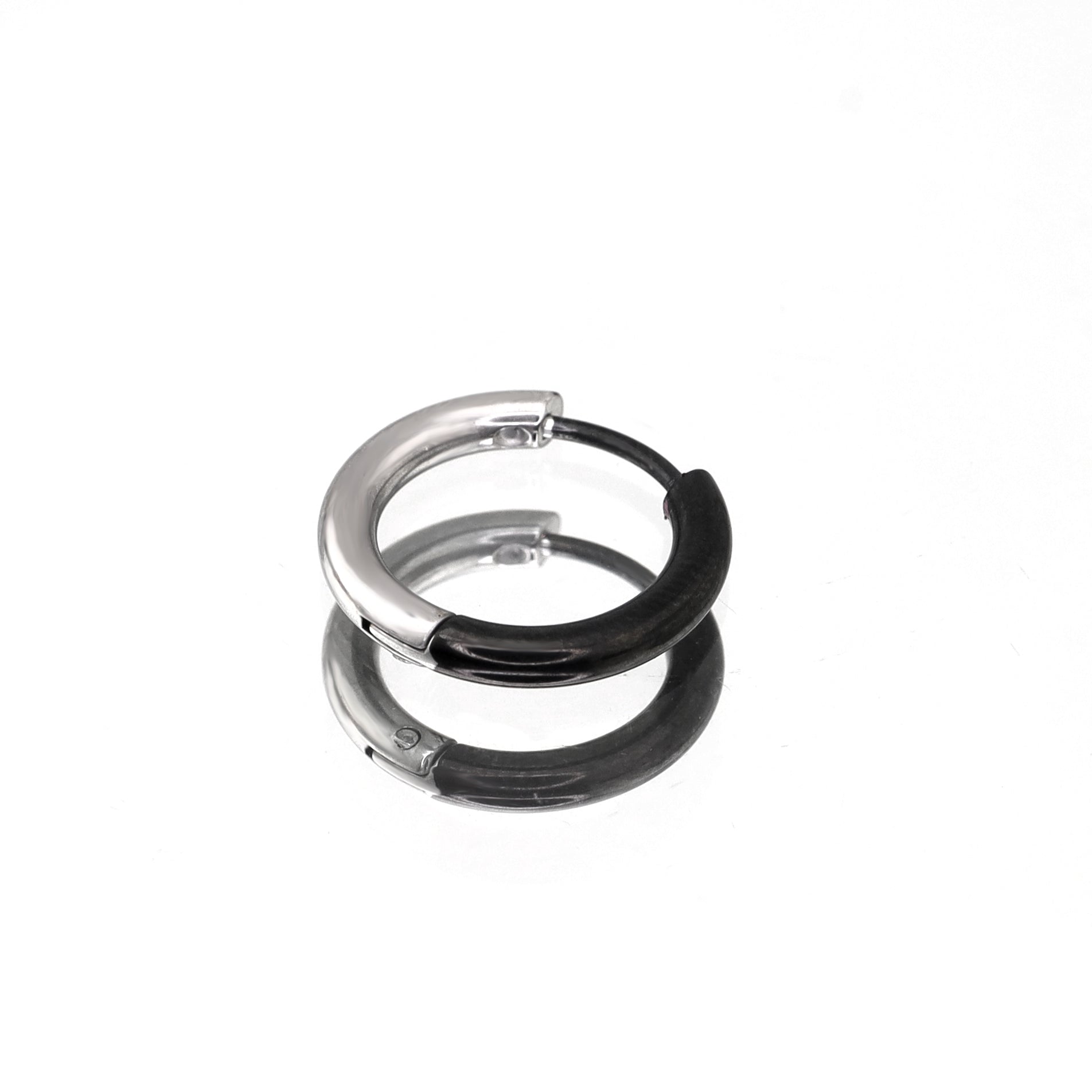 Black & White Contrast Stainless Steel Earrings - Black & White Contrast Stainless Steel Earrings - Single by CRUXJEWELRY