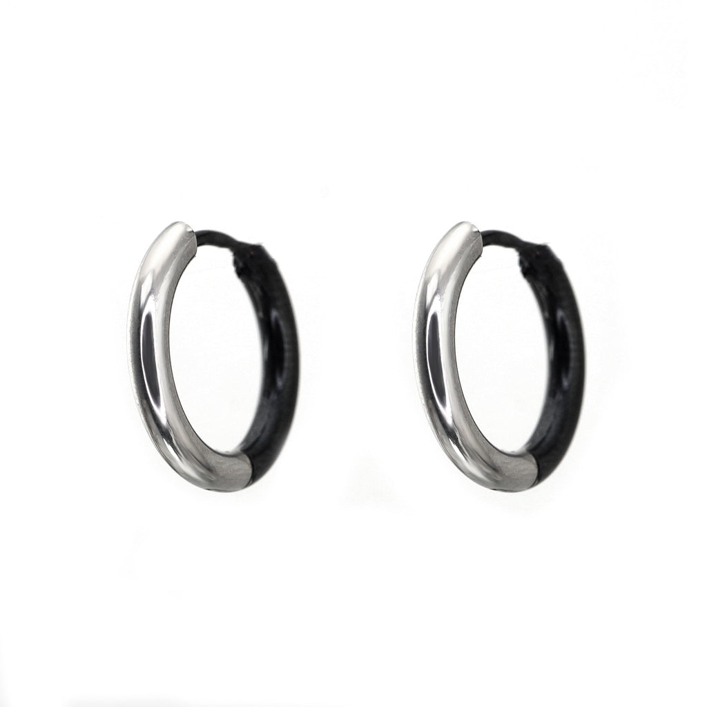 Black & White Contrast Stainless Steel Earrings - Black & White Contrast Stainless Steel Earrings - Set by CRUXJEWELRY
