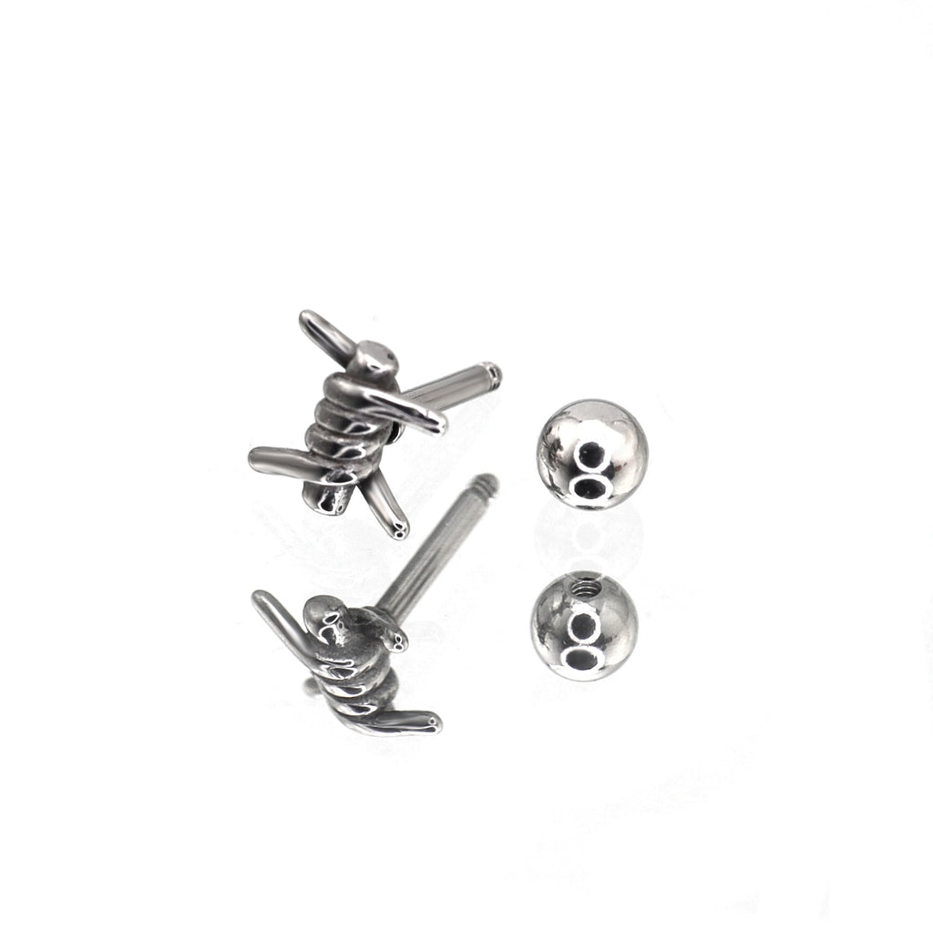 Twisted Knot Internally Threaded stainless steel Studs - Twisted Knot Internally Threaded stainless steel Studs - Single by CRUXJEWELRY
