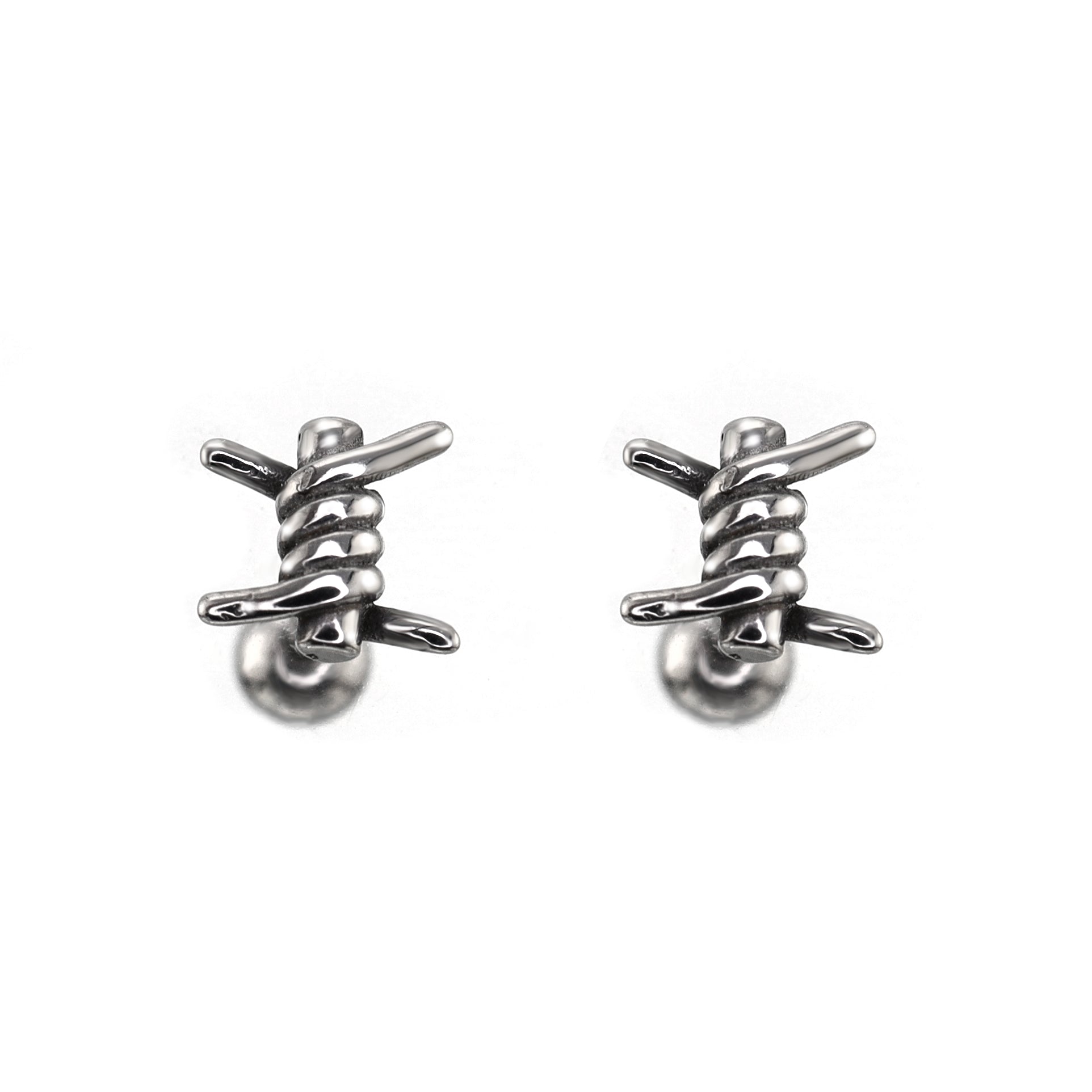 Twisted Knot Internally Threaded stainless steel Studs - Twisted Knot Internally Threaded stainless steel Studs - Set by CRUXJEWELRY
