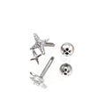 Double Star CZ Stainless Steel Studs - Double Star CZ Stainless Steel Studs - Single by CRUXJEWELRY