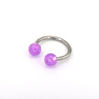 Acrylic Opal Stainless Steel Horseshoe Ring - Acrylic Opal Stainless Steel Horseshoe Ring - Purple / 8mm by CRUXJEWELRY