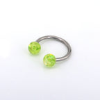 Acrylic Opal Stainless Steel Horseshoe Ring - Acrylic Opal Stainless Steel Horseshoe Ring - Green / 8mm by CRUXJEWELRY