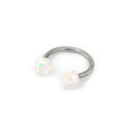 Acrylic Opal Stainless Steel Horseshoe Ring - Acrylic Opal Stainless Steel Horseshoe Ring - White / 8mm by CRUXJEWELRY