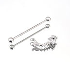 Fishbone CZ Stainless Steel Industrial Barbell - Fishbone CZ Stainless Steel Industrial Barbell - 34mm by CRUXJEWELRY
