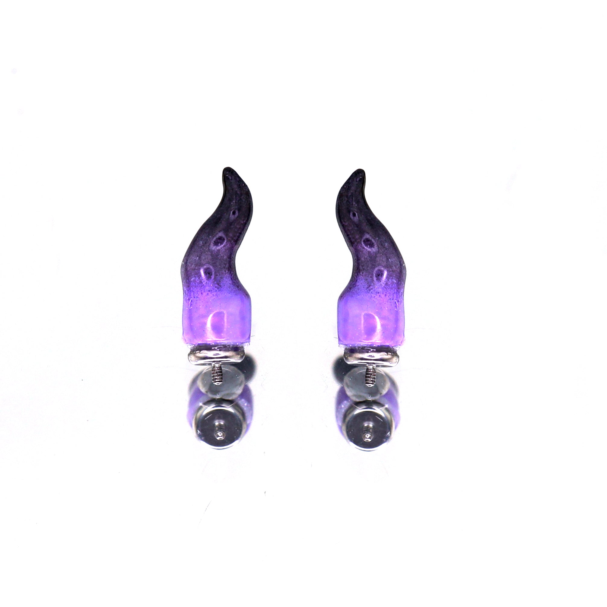 CRUX - Purple Satan Demon Titanium Helix Studs - CRUX - Purple Satan Demon Titanium Helix Studs - Single / 6mm by CRUXJEWELRY