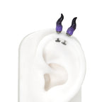 CRUX - Purple Satan Demon Titanium Helix Studs - CRUX - Purple Satan Demon Titanium Helix Studs - Single / 6mm by CRUXJEWELRY