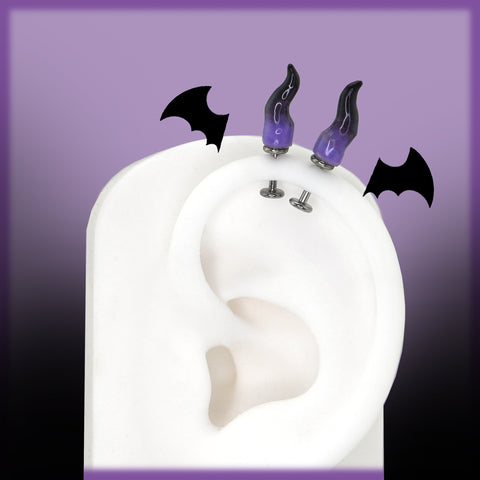 CRUX - Purple Satan Demon Titanium Helix Studs