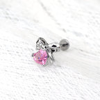 Bow CZ Stainless Steel Studs - Bow CZ Stainless Steel Studs - White / 6mm by CRUXJEWELRY