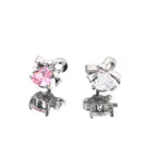 Bow CZ Stainless Steel Studs - Bow CZ Stainless Steel Studs - White / 6mm by CRUXJEWELRY