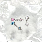 Pendant Star CZ Titanium Internally Threaded Studs - Pendant Star CZ Titanium Internally Threaded Studs - Blue / 6mm by CRUXJEWELRY
