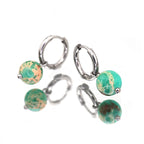 Eastern Aesthetics - PAIR OF Pendant Jade Stainless Steel Earrings - Eastern Aesthetics - PAIR OF Pendant Jade Stainless Steel Earrings - Pink by CRUXJEWELRY